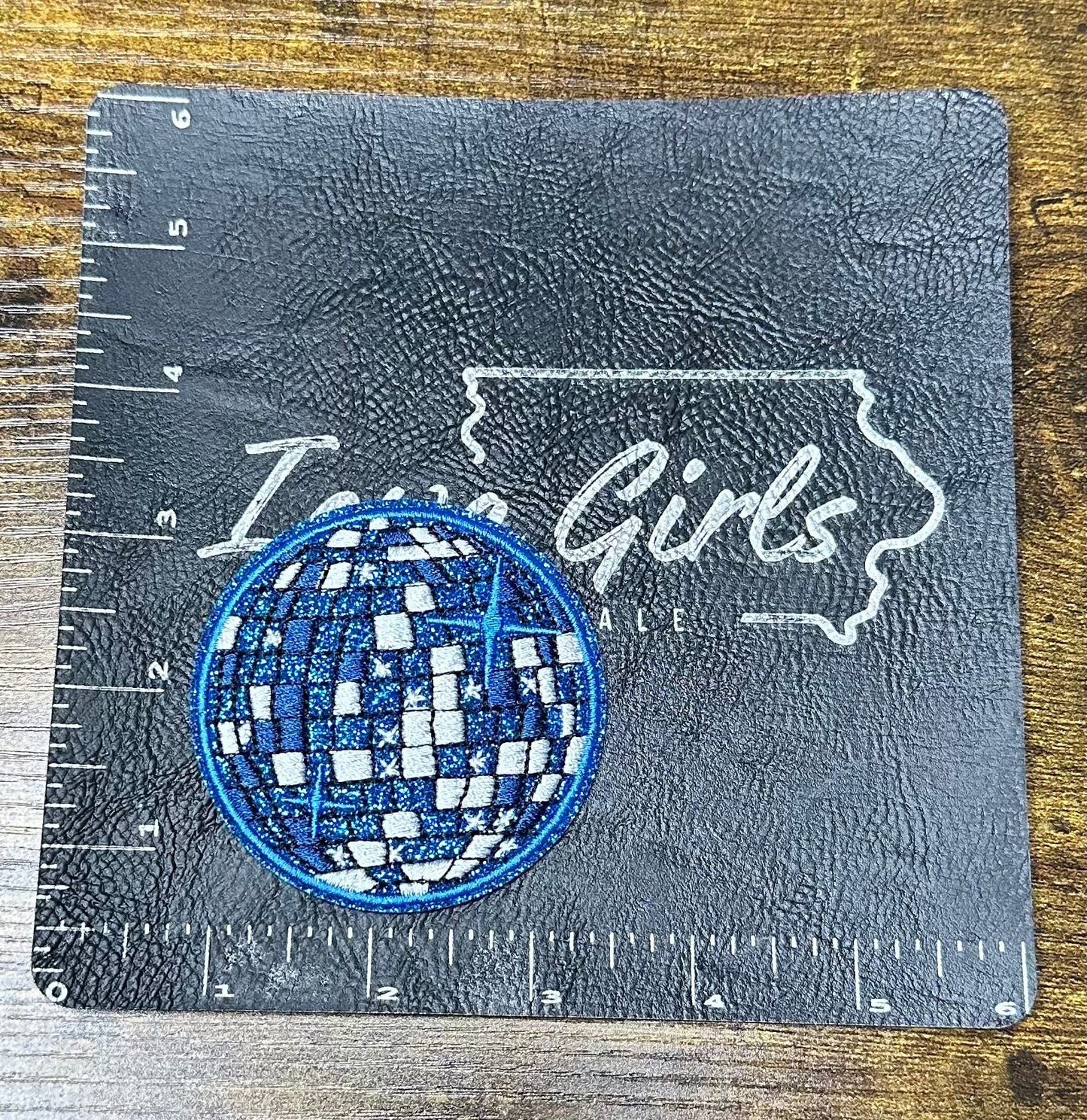 Blue Shimmer Disco Ball - Iron on Patch