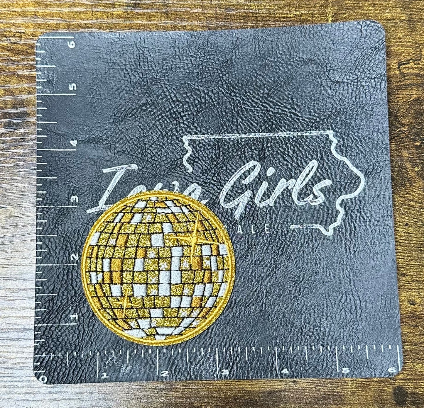 Gold Shimmer Disco Ball - Iron on Patch