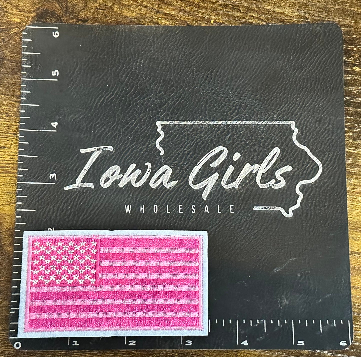 Pink American Flag (bigger size) - Iron On Patch