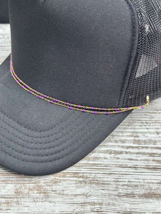 Gold & Purple Satellite Double Hat Chain