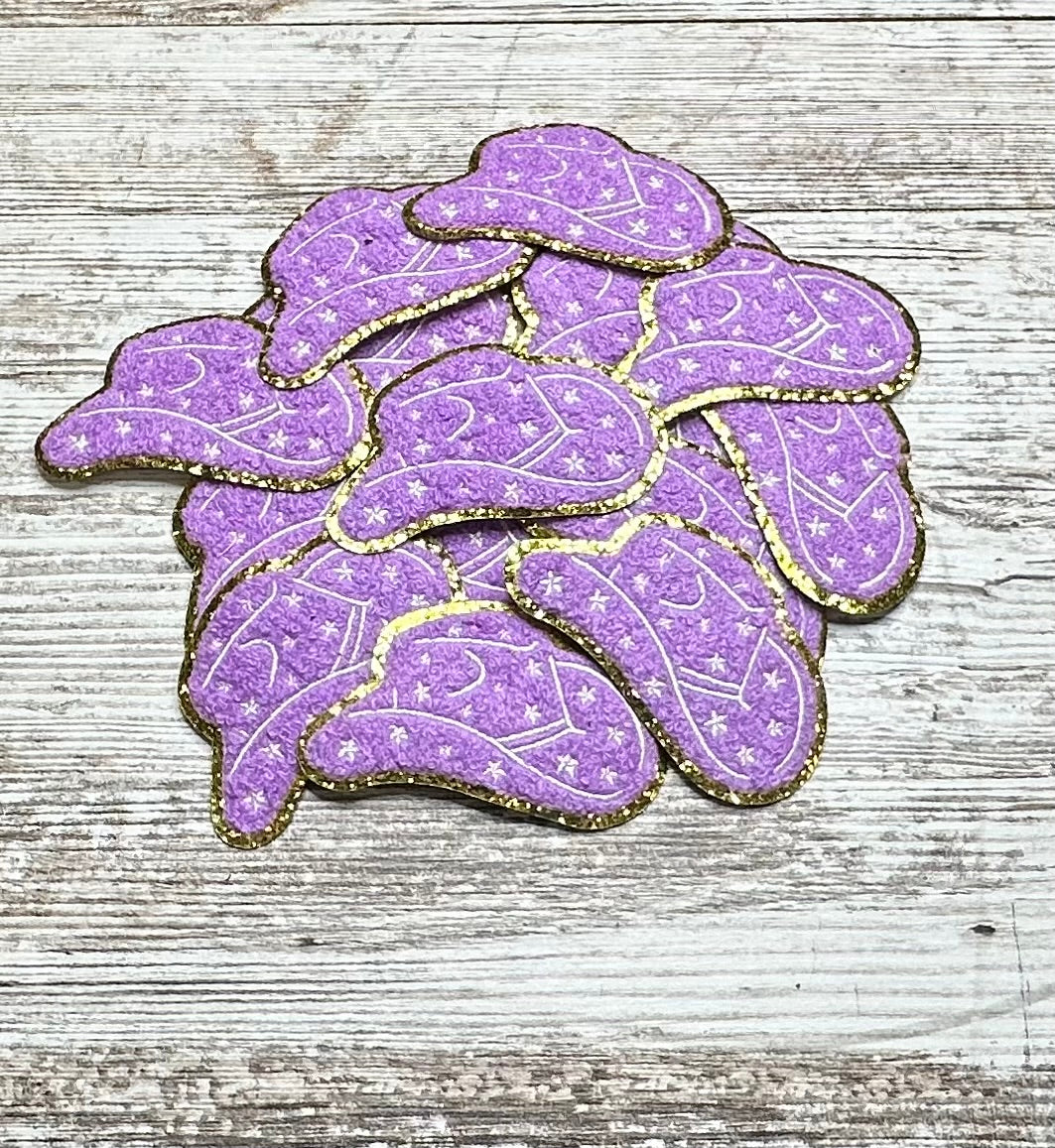 Lavender Cowgirl Hat Iron On Patch