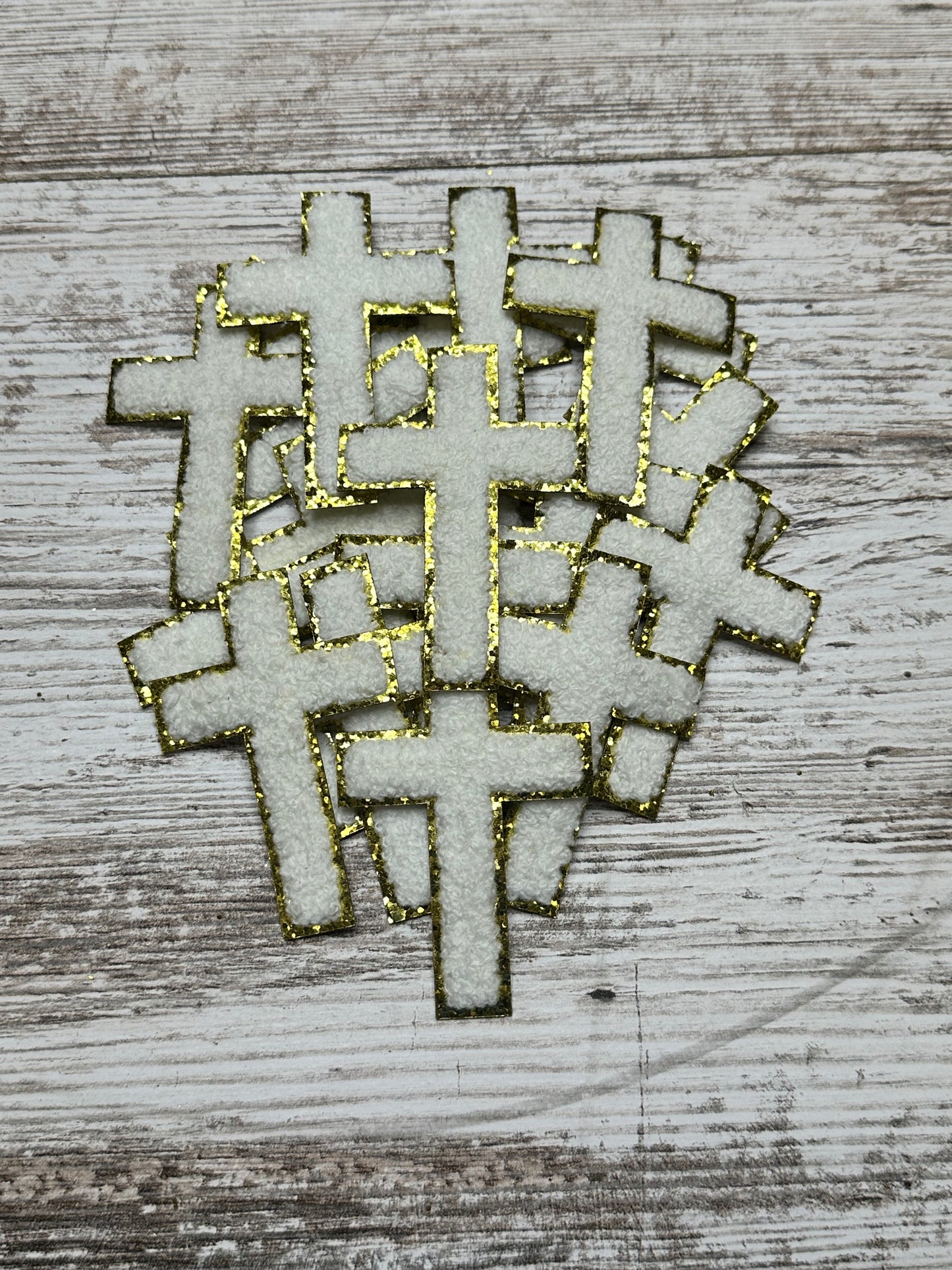 White Cross Iron On Patch