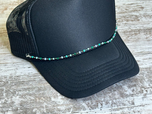 Teal Ombre Bead Hat Chain