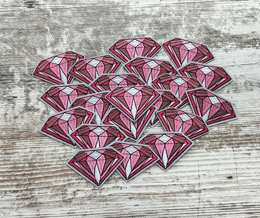 Pink Tones Diamond  - Iron On Patch